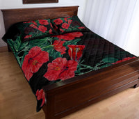 Hibiscus Red Flower Quilt Bed Set - Polynesian Pride