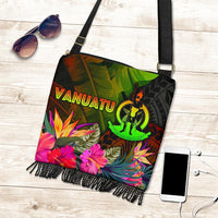 Vanuatu Polynesian Crossbody Boho Handbag - Hibiscus and Banana Leaves One Style One Size Reggae - Polynesian Pride
