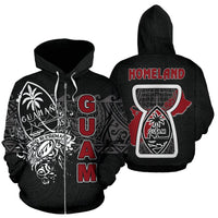 Guam Polynesian Zip up Hoodie Guaman Homeland Unisex Black - Polynesian Pride