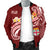 Fiji Men's Bomber Jacket - Fiji Seal Polynesian Patterns Plumeria (Red) - Polynesian Pride