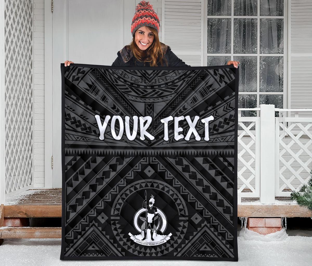 Vanuatu Personalised Premium Quilt - Vanuatu Seal With Polynesian Tattoo Style - Polynesian Pride