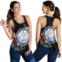 Marshall Islands Hibiscus Women's Racerback Tank A25 - Polynesian Pride