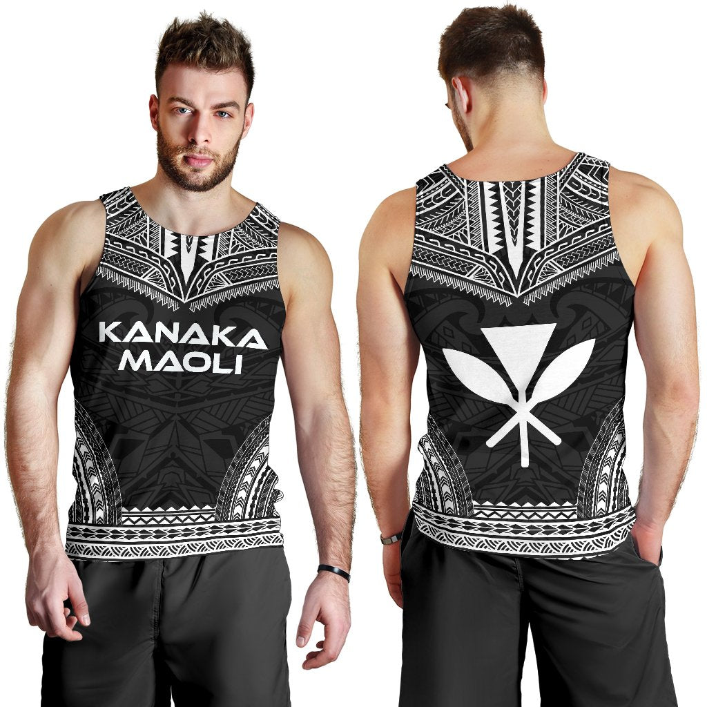 Kanaka Maoli Men's Tank Top - Polynesian Chief Black Version - Polynesian Pride