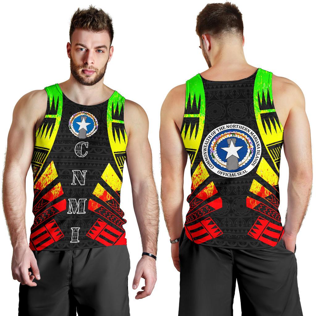 Northern Mariana Islands Men Tank Top - Polynesian Tattoo Reggae - Polynesian Pride