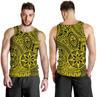 Polynesian Hawaiian Style Tribal Tattoo Yellow Hawaii Men's Tank Top - Polynesian Pride