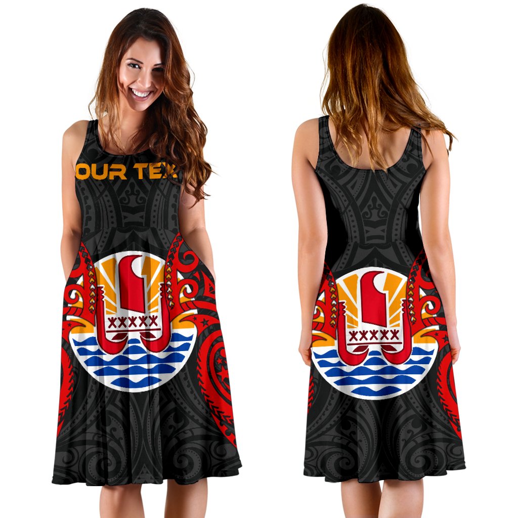Tahiti Polynesian Custom Personalised Midi Dress - Tahitians Spirit - Polynesian Pride