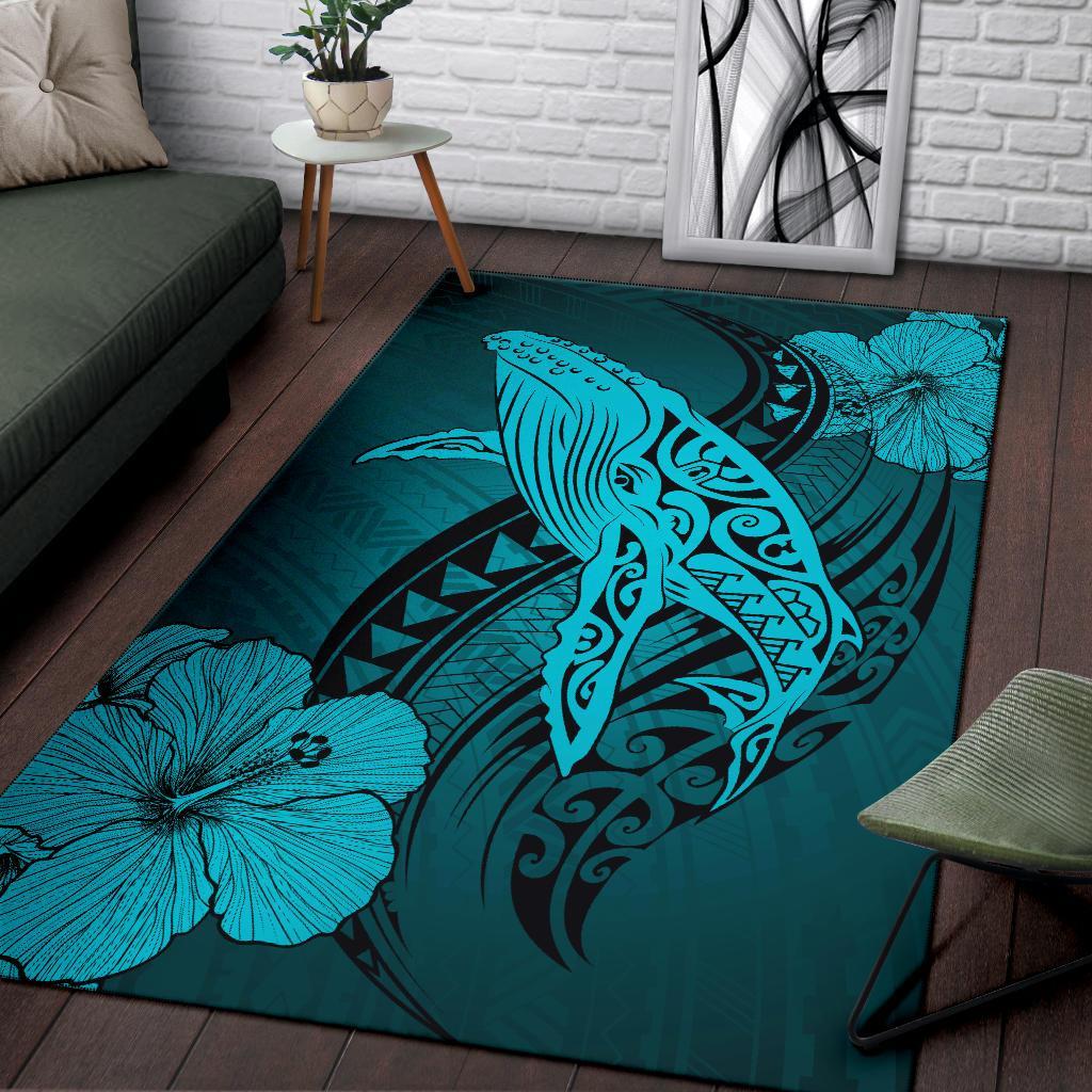 Hawaii Polynesia Whale Hibiscus - Turquoise - Polynesian Pride