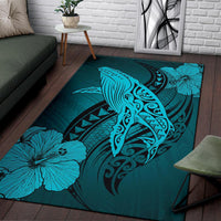 Hawaii Polynesia Whale Hibiscus - Turquoise - Polynesian Pride