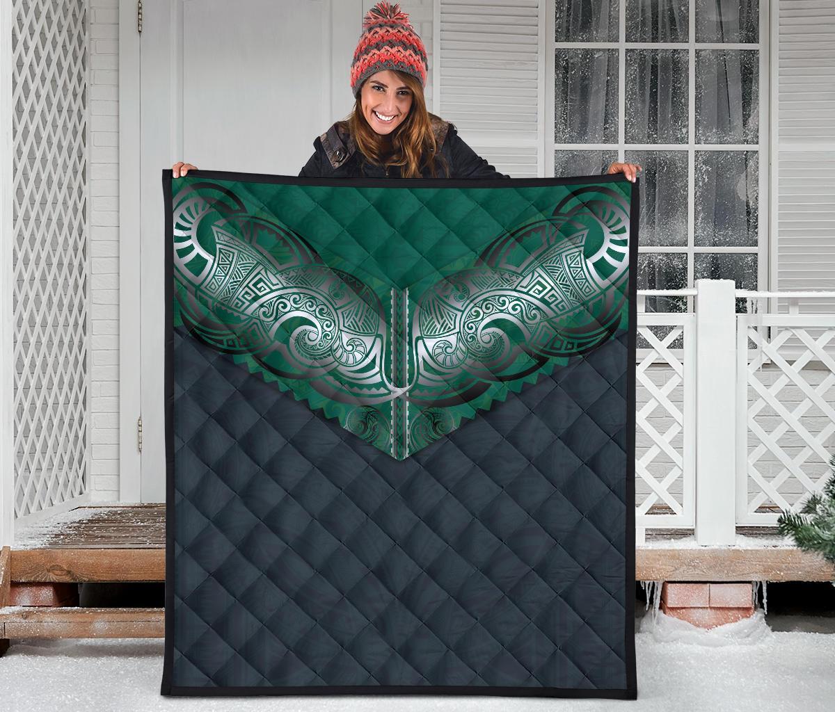 Koru Polynesian Tattoo Premium Quilt - Polynesian Pride