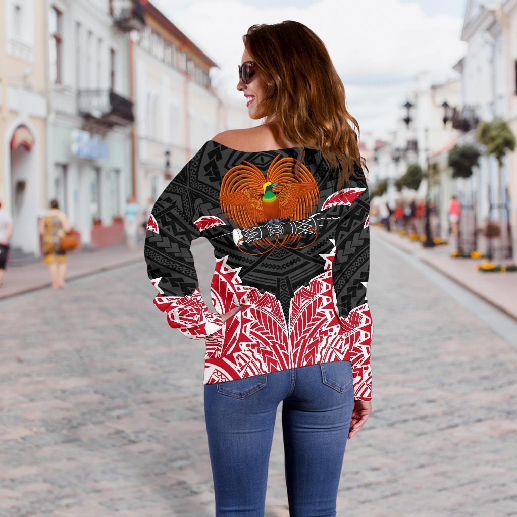 Papua New Guinea Premium Off Shoulder Sweater A7 - Polynesian Pride