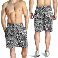 Polynesian Hawaiian Style Tribal Tattoo White Men's Short - Polynesian Pride