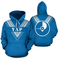 Yap All Over Hoodie Blue Sailor Style Unisex Blue - Polynesian Pride