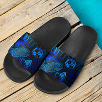 Tonga Sandals - Turtle Hibiscus Pattern Blue - Polynesian Pride