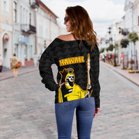 Hawaiian King Guardian Women's Off Shoulder Sweater - Polynesian Pride