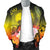 CNMI Men's Bomber Jacket - Humpback Whale with Tropical Flowers (Yellow) - Polynesian Pride