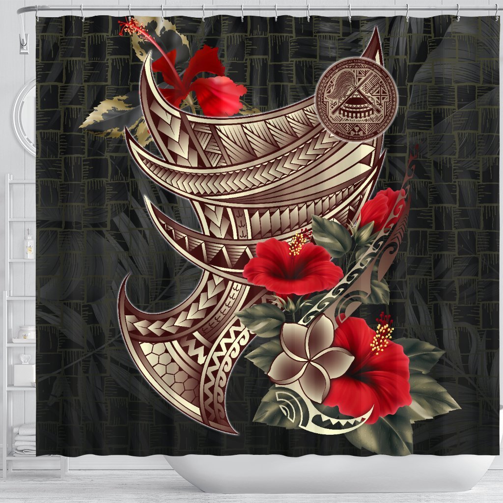 American Samoa Shower Curtain - Polynesian Tribal Vintage Style - Polynesian Pride