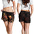 Hawaii Polynesian Women's Shorts - Turtle With Blooming Hibiscus Gold - Polynesian Pride