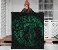 Polynesian Quilt - Polynesian Green Seahorse Tattoo - Polynesian Pride