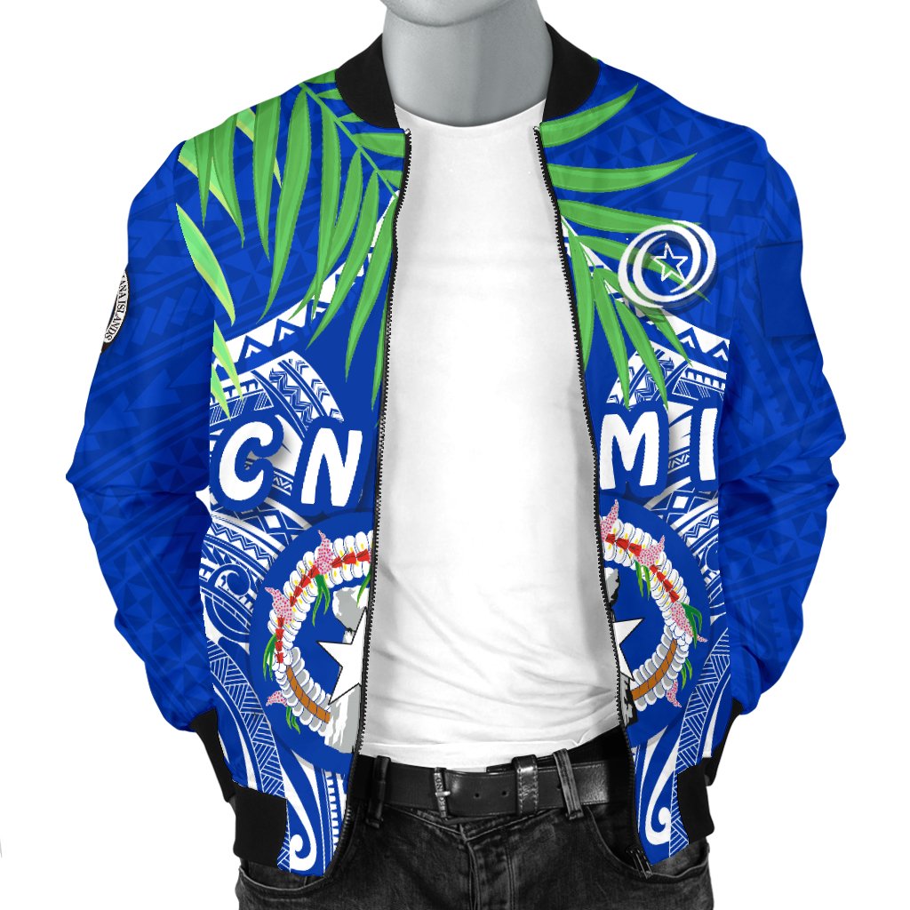 Northern Mariana Islands Rugby Men Bomber Jacket Coconut Leaves - CNMI - Polynesian Pride