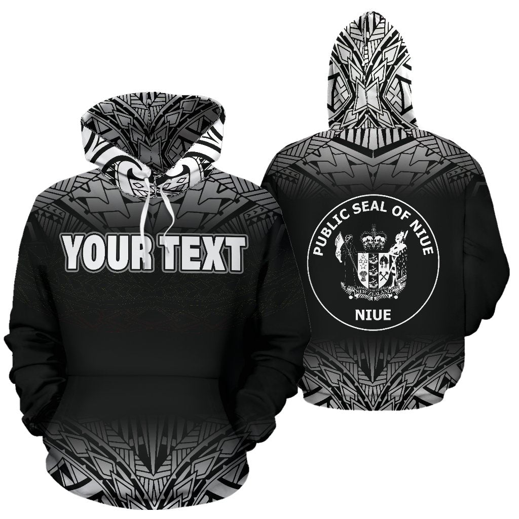 Niue All Over Custom Hoodie Black Fog Style Unisex Black - Polynesian Pride