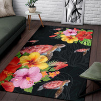 Hibiscus Plumeria Turtle Area Rug AH - Polynesian Pride