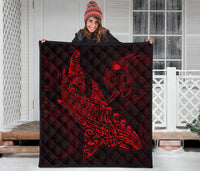 Polynesian Quilt - Polynesian Red Shark Warrior Tattoo - Polynesian Pride