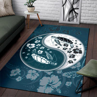 Yinyang Turtle Hibiscus Area Rug AH - Polynesian Pride