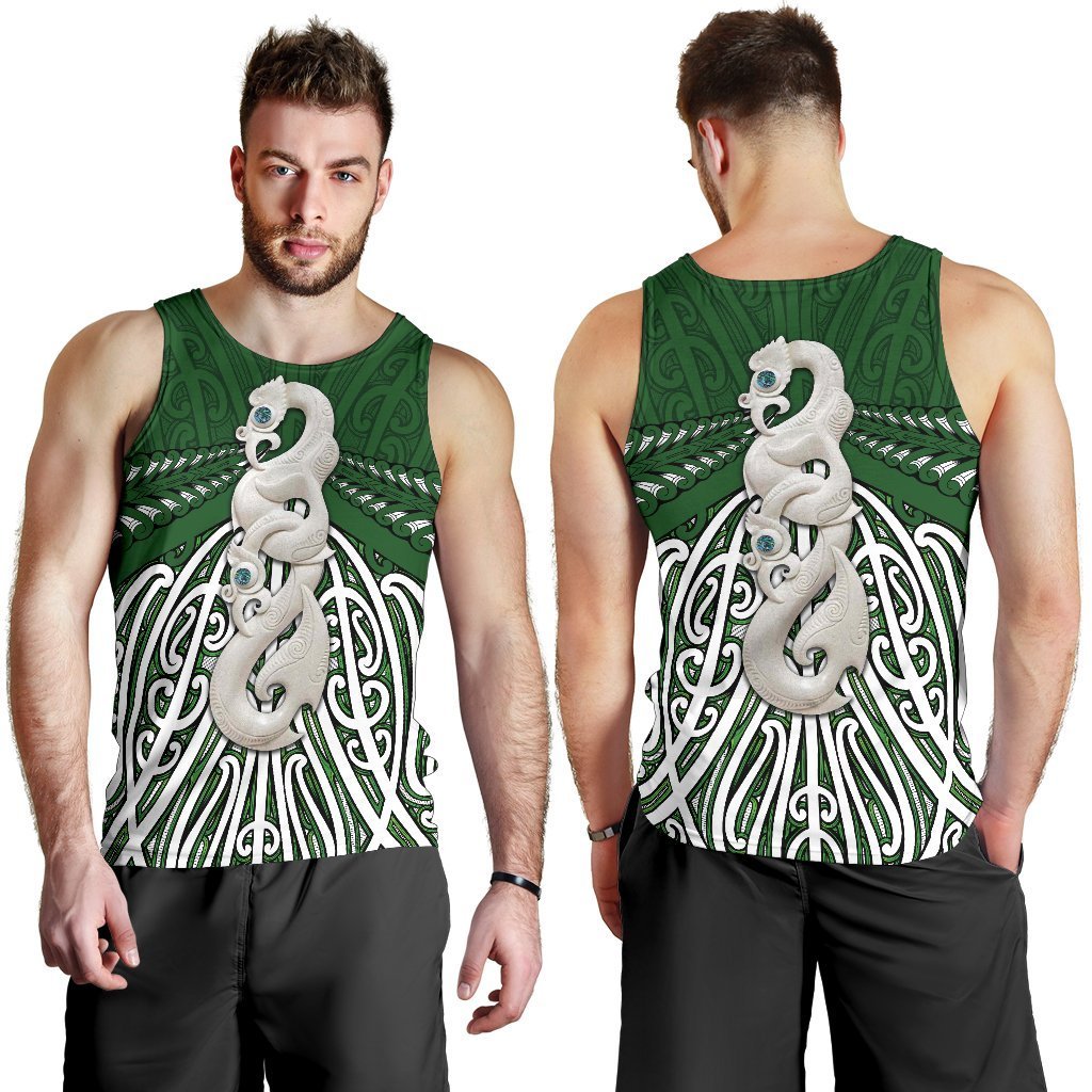 Maori Moko Tattoo Men Tank Top, Manaia Pounamu - Polynesian Pride