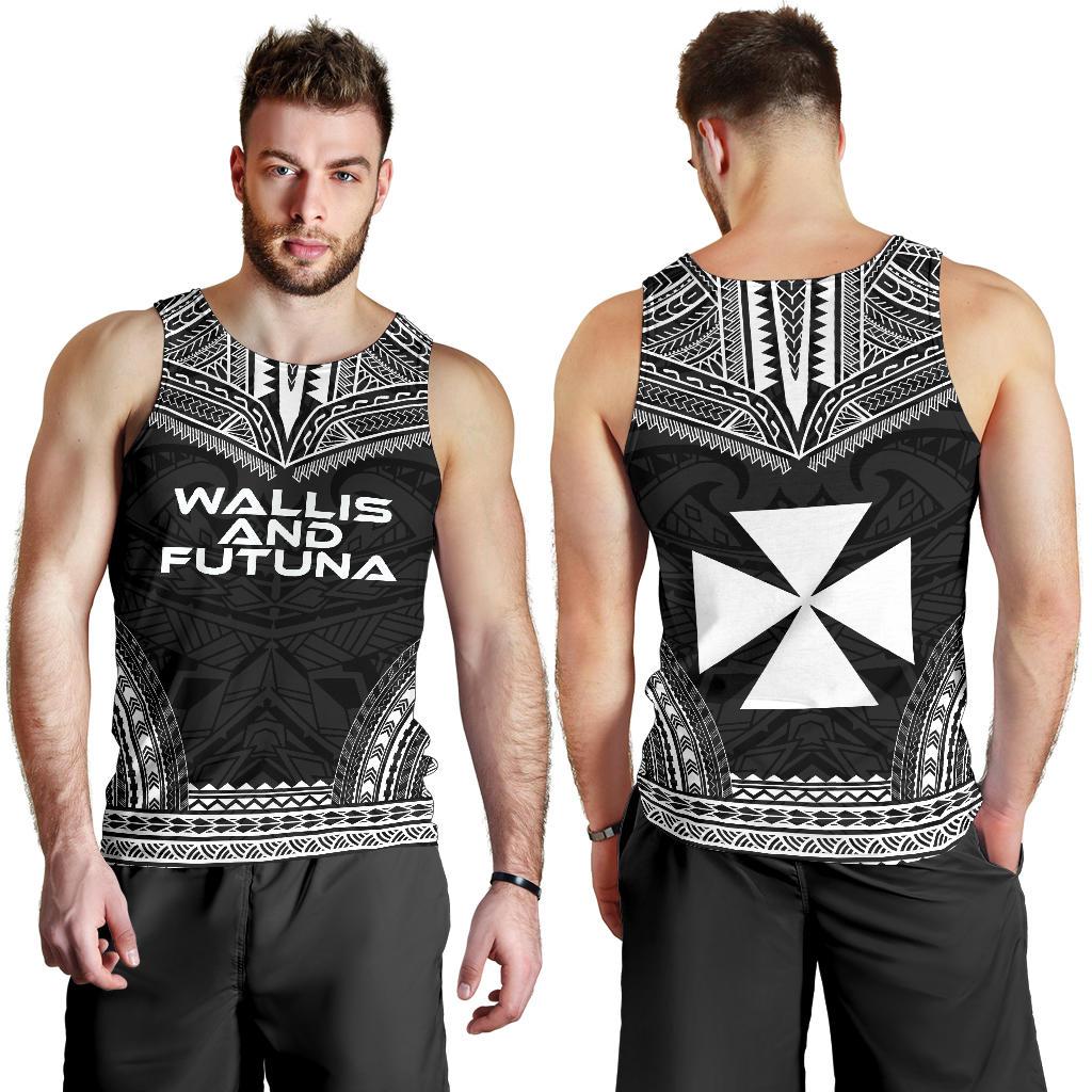 Wallis And Futuna Men's Tank Top - Polynesian Chief Black Version - Polynesian Pride