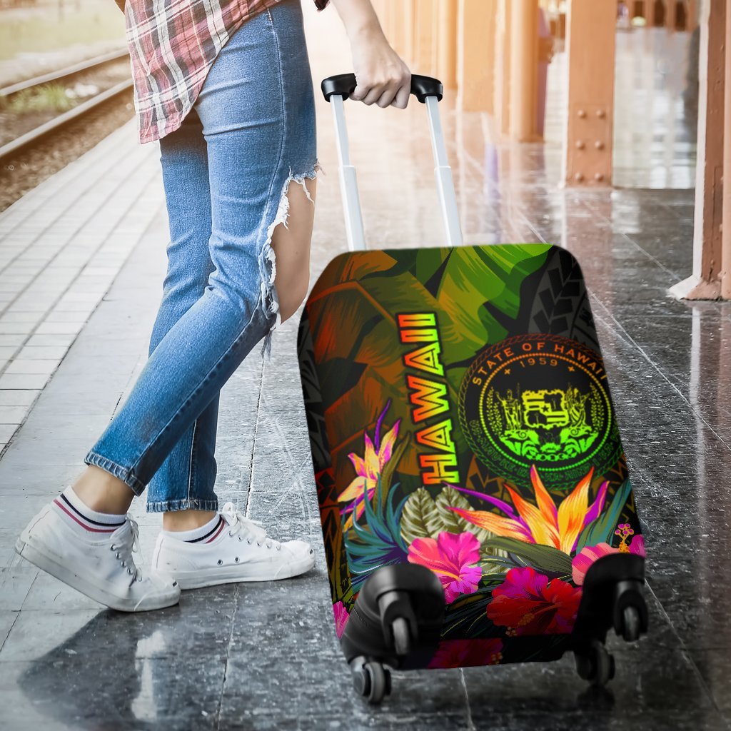 Polynesian Hawaii Polynesian Luggage Covers - Hibiscus and Banana Leaves - Polynesian Pride