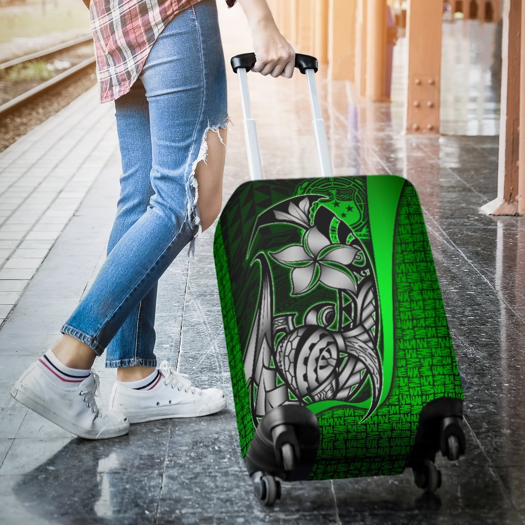 Samoa Polynesian Luggage Covers Green - Turtle With Hook - Polynesian Pride