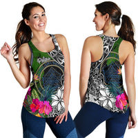 Palau Women Racerback Tank - Turtle Plumeria Banana Leaf Crest - Polynesian Pride