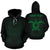 Polynesian ll Over Custom Hoodie Green Turtle Tribal Pattern Unisex Black - Polynesian Pride