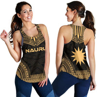 Nauru Women's Racerback Tank - Polynesian Chief Gold Version - Polynesian Pride