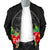 Guam Polynesian Men's Bomber Jacket Black Hibiscus - Polynesian Pride