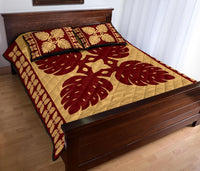 Hawaiian Quilt Pattern Palm Symmetry Quilt Bed Set - Polynesian Pride