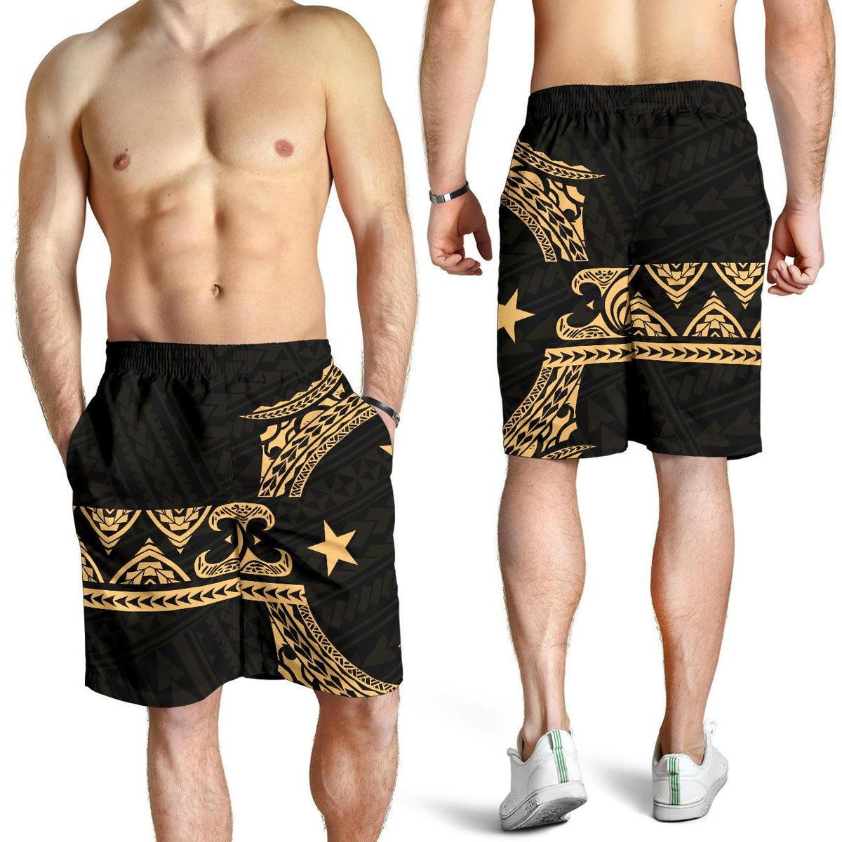 Federated States Of Micronesia Polynesian All Over Print Men's Short - Gold Version - Polynesian Pride