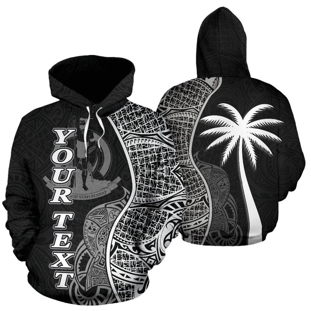 Vanuatu Polynesian Custom Hoodie Coconut Black Unisex Black - Polynesian Pride