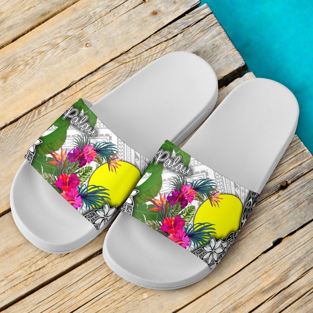 Palau Slide Sandals - Turtle Plumeria Banana Leaf - Polynesian Pride