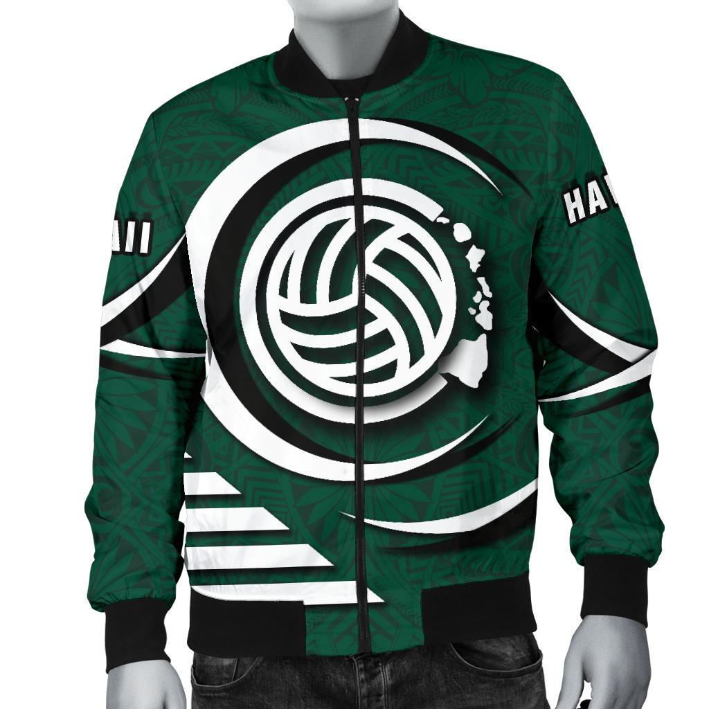 Polynesian Hawaii Men's Bomber Jacket - Volleyball Hawaii Map - Polynesian Pride