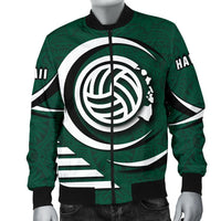 Polynesian Hawaii Men's Bomber Jacket - Volleyball Hawaii Map - Polynesian Pride