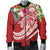 FSM Polynesian Men's Bomber Jacket - Summer Plumeria (Red) - Polynesian Pride