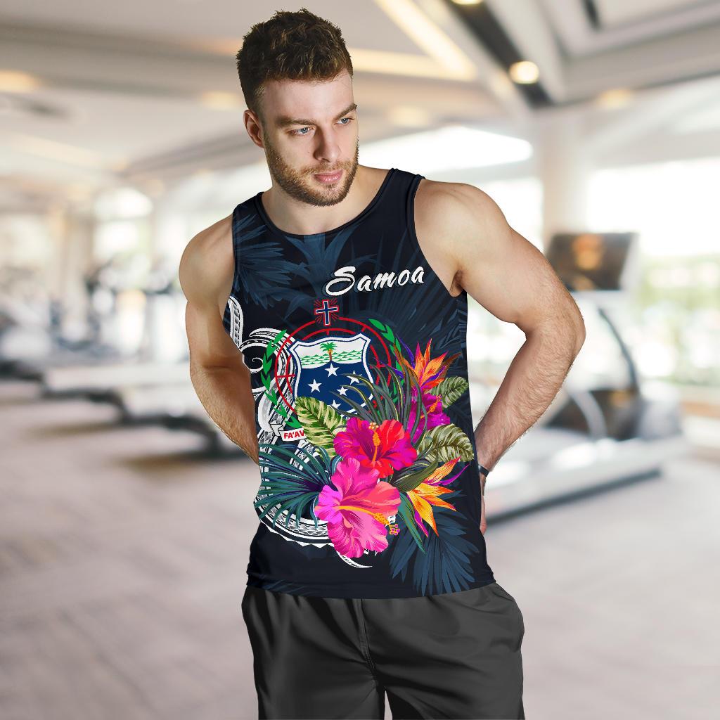 Samoa Polynesian Men's Tank Top - Tropical Flowers - Polynesian Pride