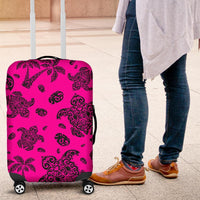 Polynesian Turtle Palm And Sea Pebbles Pink Luggage Covers - Polynesian Pride