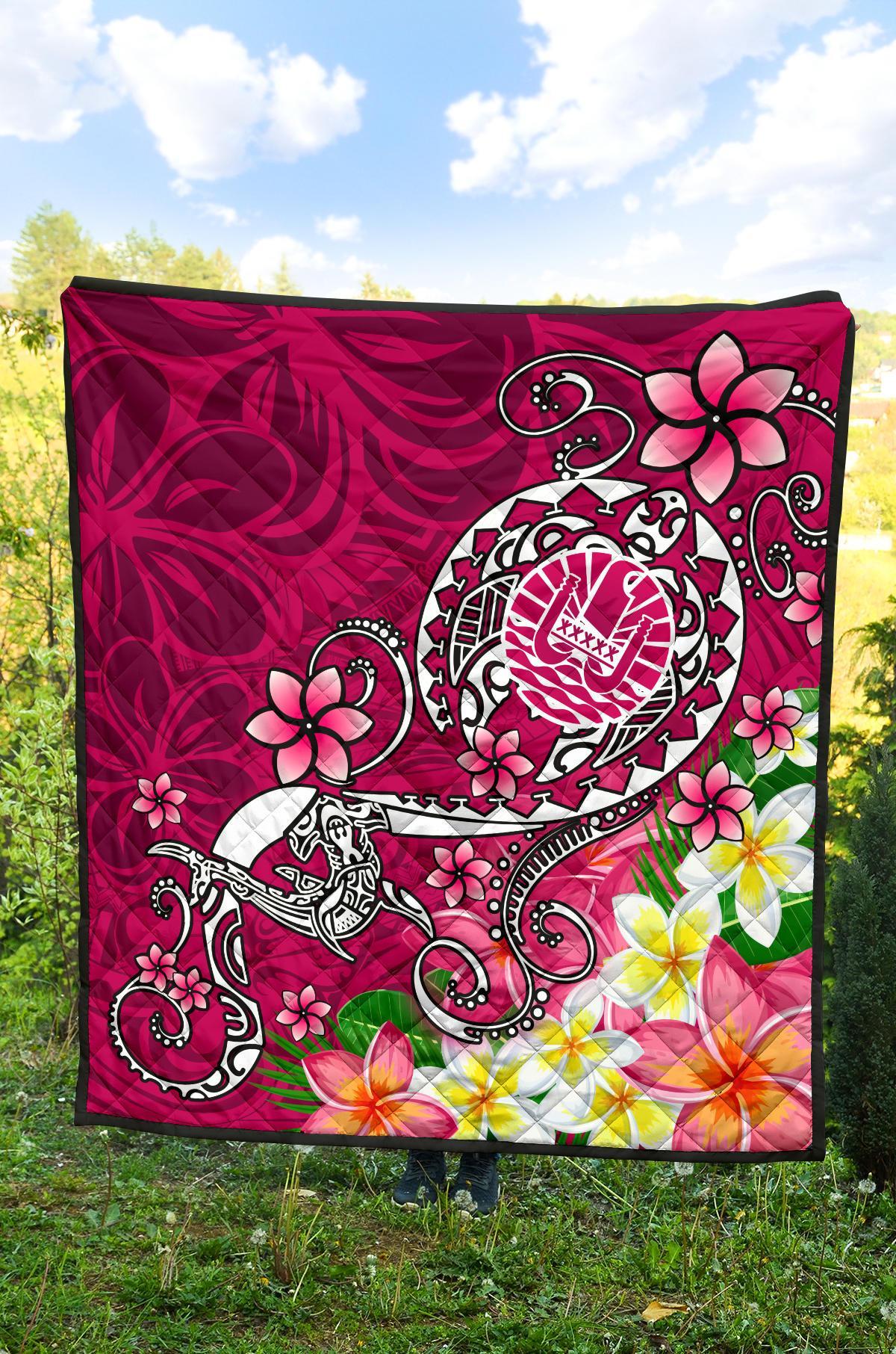 Tahiti Premium Quilt - Turtle Plumeria (Pink) - Polynesian Pride