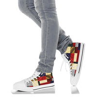Polynesian High Top Shoes - Design Retro Patchwork - Polynesian Pride