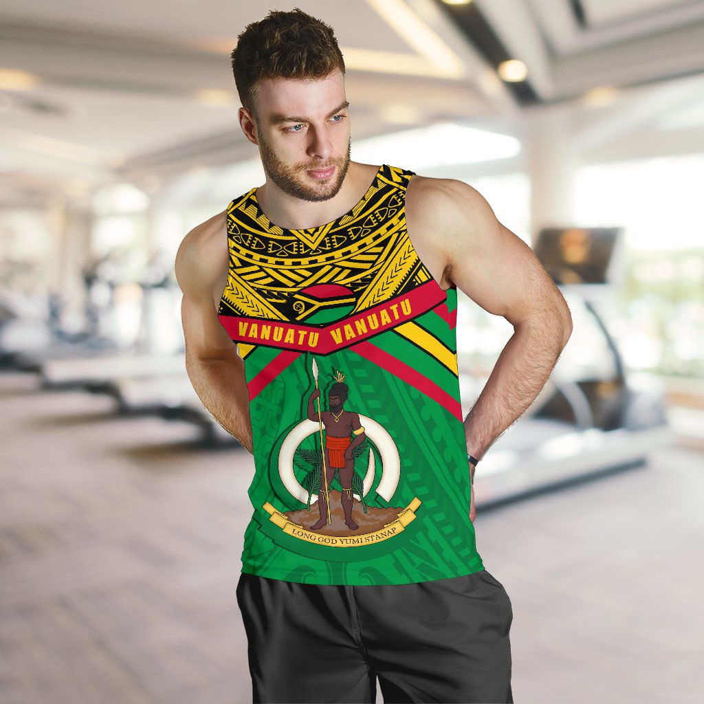 Vanuatu Men Tank Top Simple Coat Of Arms Rugby - Polynesian Pride