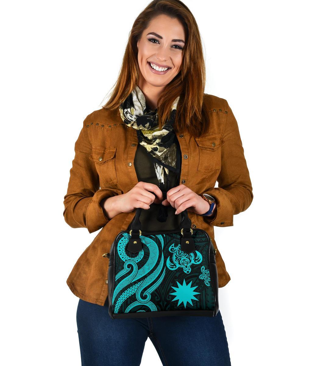 Nauru Shoulder Handbag - Turquoise Tentacle Turtle - Polynesian Pride