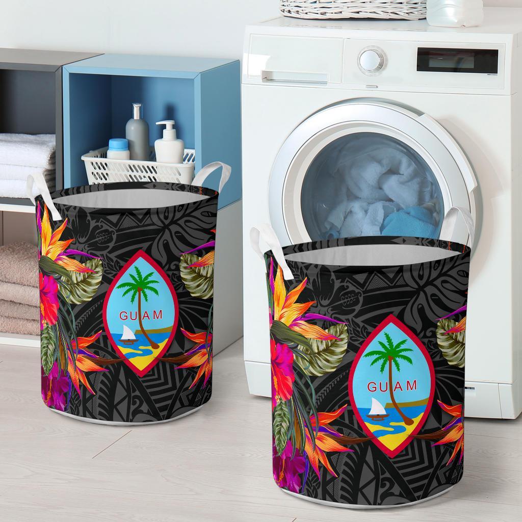 Guam Laundry Basket Hibiscus Polynesian Pattern - Polynesian Pride