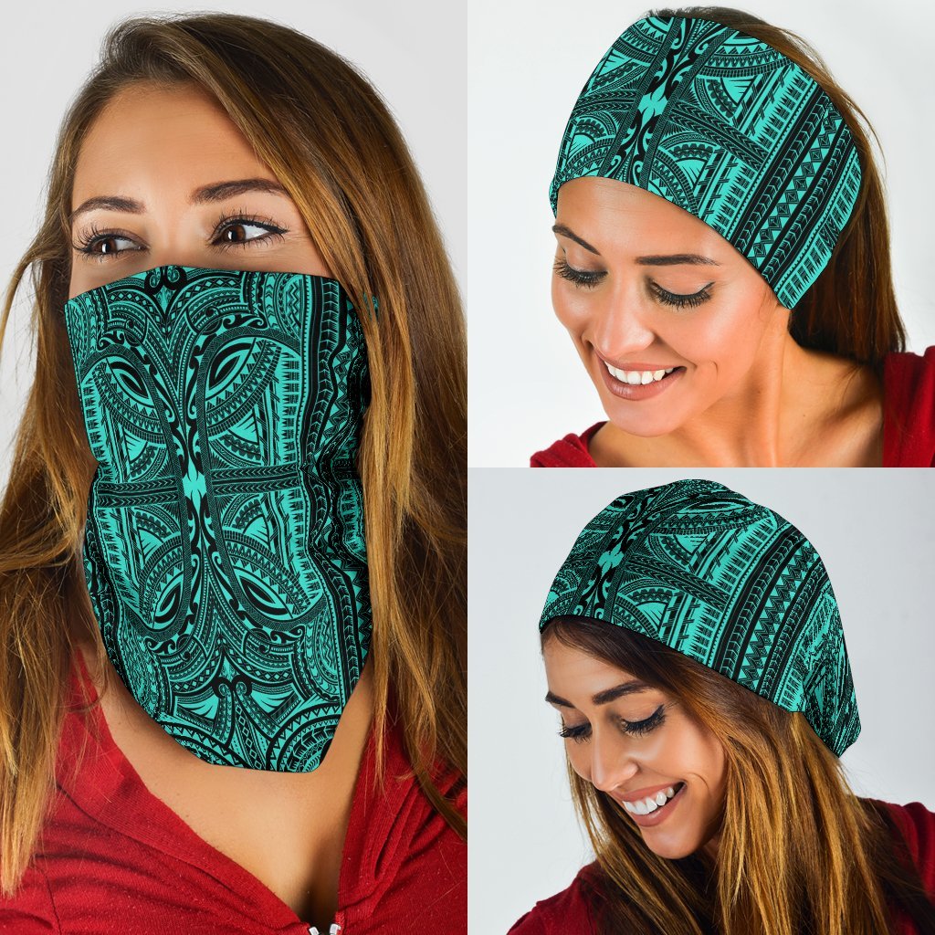 Polynesian Tribal Tatau Turquoise Unisex Bandana - Polynesian Pride